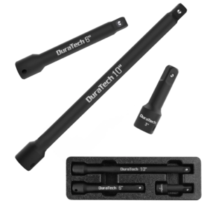 DURATECH 1/2" Drive Impact Extension Bar Set 3-Piece Socket Extensions 3” / 6” / 10” Length Premium CR-V Steel