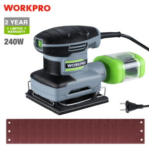 WORKPRO 240W Finishing Orbital Wood Sander Palm Sander Machine Wood Sander Polisher FREE 15Pcs Sandpaper